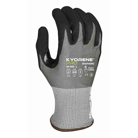 Kyorene Pro Coated Gloves, HCT MicroFoam Nitrile Palm, Gray/Black, M 12 PK 00-860 (M)